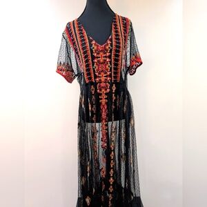 Sundance Mesh Embroidered Maxi